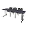 Kobe Rectangle Training Table, 84" W, 29" H, Laminate Top, Gray MKTRCT8424GY47BK - alternate 1